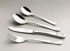 JUSTINUS Kinderbesteck TIERE 4-teilig Edelstahl silberfarbig