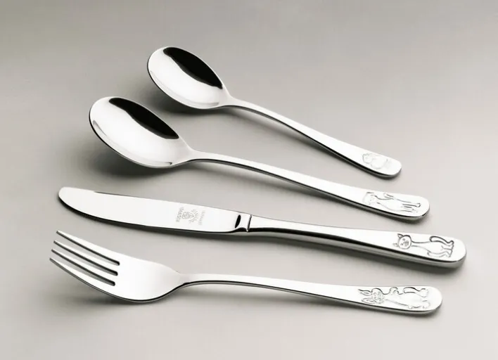 JUSTINUS Kinderbesteck TIERE 4-teilig Edelstahl silberfarbig