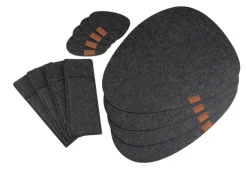 JUSTINUS Tisch-Set LIFESTYLE 12-teilig Filz anthrazit