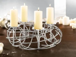 JUSTINUS Weihnachten Adventskranz LIFE STYLE 35 cm chromfarbig