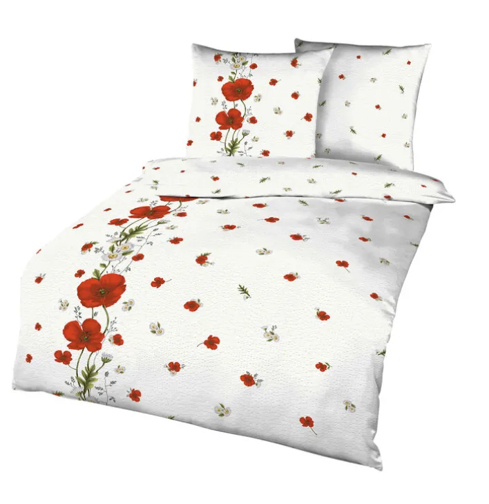 kaeppel Seersucker-Bettwäsche RED POPPY 135 x 200 cm rot
