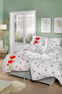 kaeppel Seersucker-Bettwäsche RED POPPY 135 x 200 cm rot