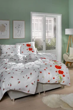 kaeppel Seersucker-Bettwäsche RED POPPY 135 x 200 cm rot