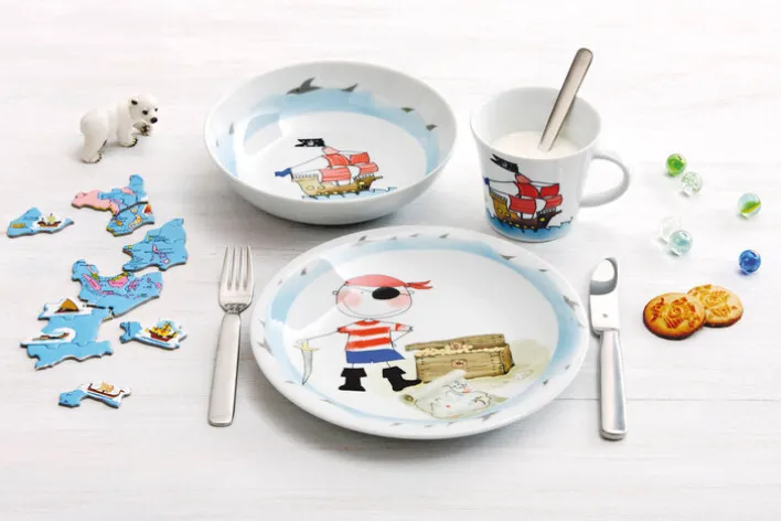 KAHLA Kindergeschirr SCHATZPIRAT 3 teilig Weiß mit Motiv