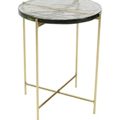 KARE DESIGN Beistelltisch rund ICE 40 cm Stahl/Glas goldfarbig