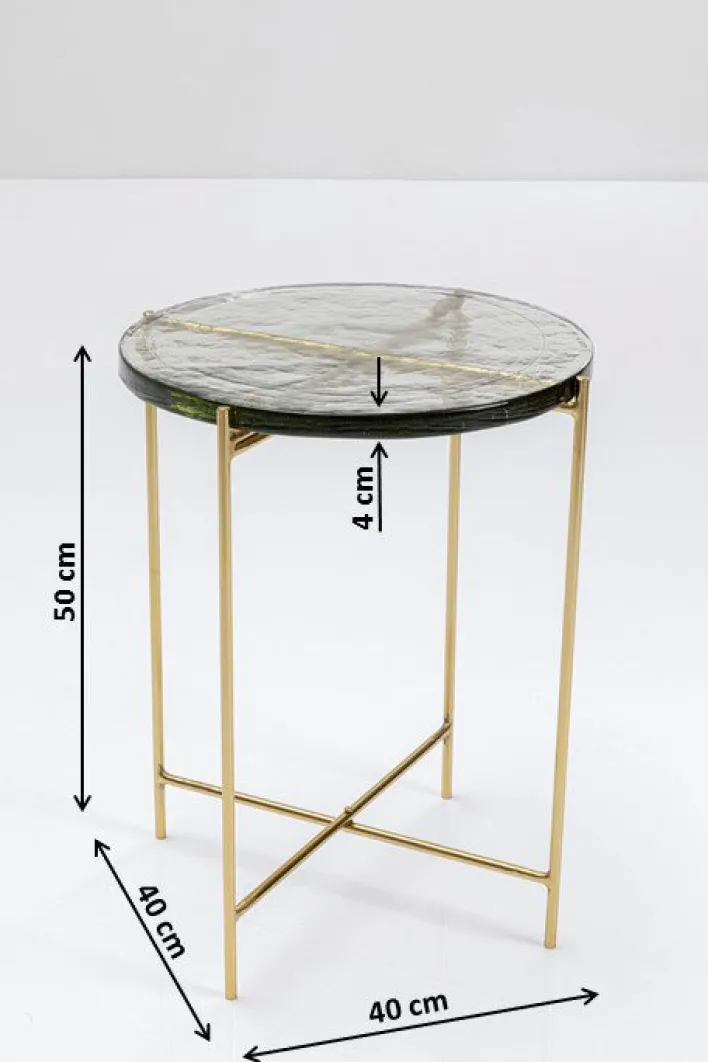 KARE DESIGN Beistelltisch rund ICE 40 cm Stahl/Glas goldfarbig