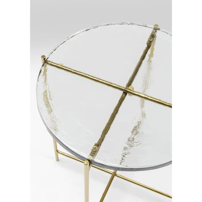 KARE DESIGN Beistelltisch rund ICE 40 cm Stahl/Glas goldfarbig