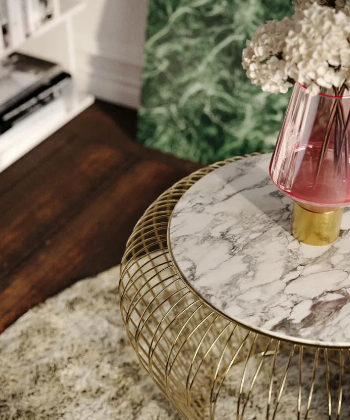 KARE DESIGN Beistelltisch rund 43 cm goldfarbig