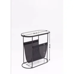 KARE DESIGN Beistelltisch MESH 54 x 54 x 25 cm Stahl/Glas schwarz