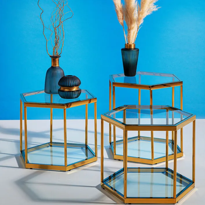 KARE DESIGN Couchtisch COMB 45 cm goldfarbig