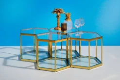 KARE DESIGN Couchtisch COMB 45 cm goldfarbig