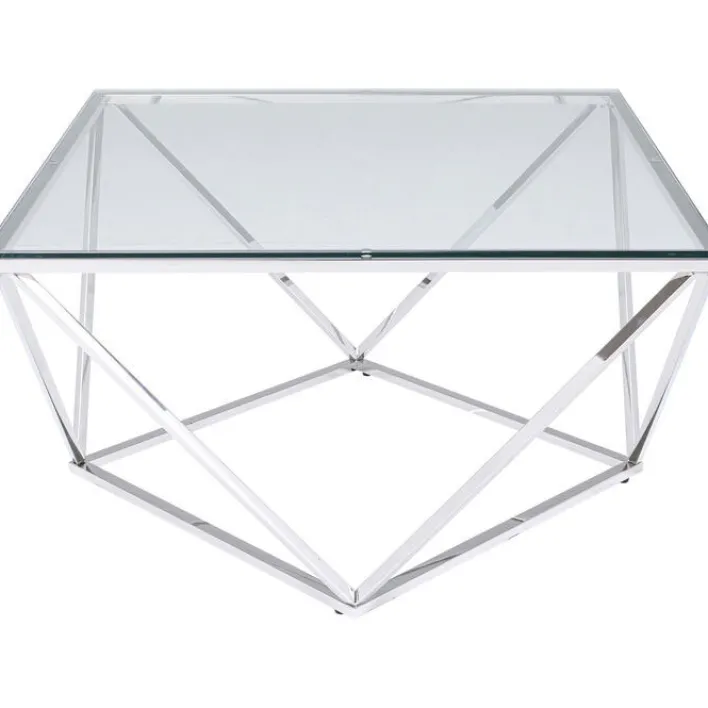 KARE DESIGN Couchtisch CRISTALLO 45 x 80 cm Edelstahl/Glas weiß