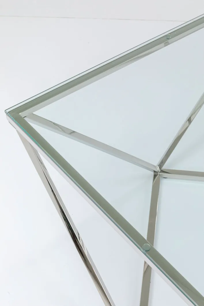 KARE DESIGN Couchtisch CRISTALLO 45 x 80 cm Edelstahl/Glas weiß