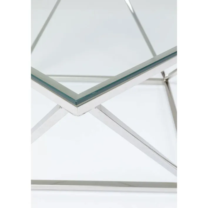 KARE DESIGN Couchtisch CRISTALLO 45 x 80 cm Edelstahl/Glas weiß