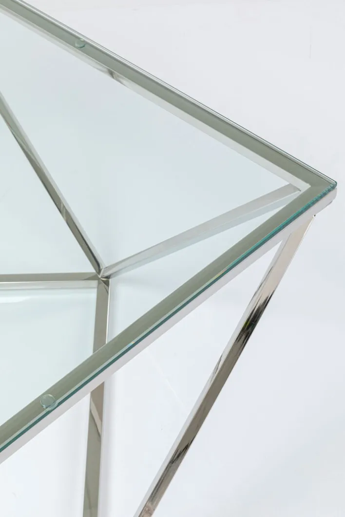 KARE DESIGN Couchtisch CRISTALLO 45 x 80 cm Edelstahl/Glas weiß