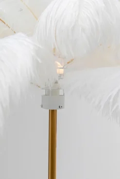 KARE DESIGN Deko-Stehleuchte FEATHER PALM weiß/goldfarbig