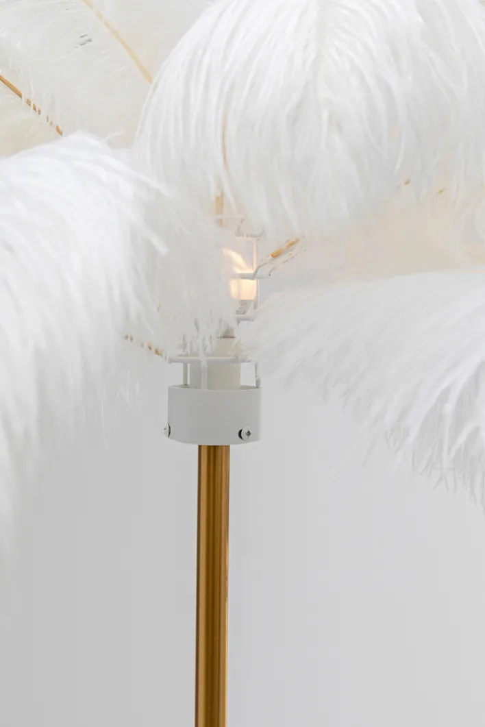 KARE DESIGN Deko-Stehleuchte FEATHER PALM weiß/goldfarbig