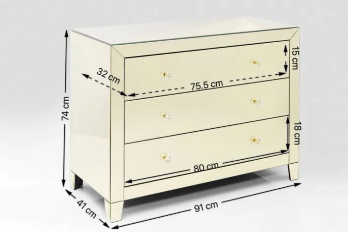 KARE DESIGN Kommode LUXURY 91 x 74 cm champangerbeige