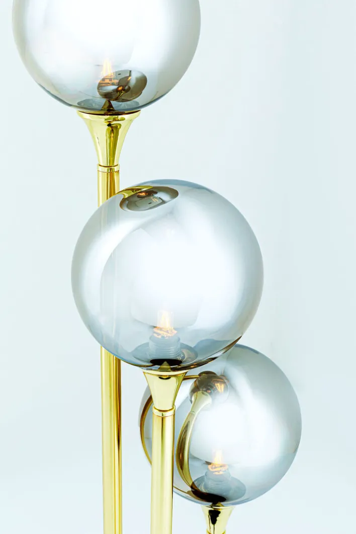 KARE DESIGN Retrofit Stehlampe AL CAPONE TRE 82 cm goldfarbig