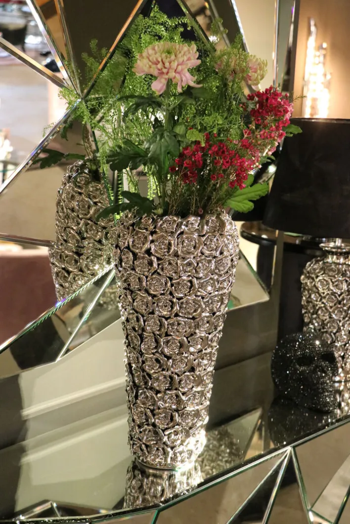 KARE DESIGN Retrofit Tischlampe ROSE MULTI schwarz /silberfarbig