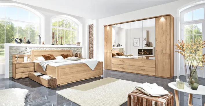 Kastenbett LIDO 180 x 200 cm Eiche teilmassiv