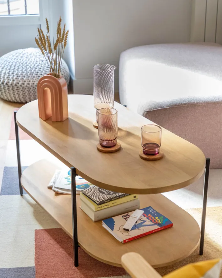 Kave Home Couchtisch PALMIA 110 x 55 cm Mango braun