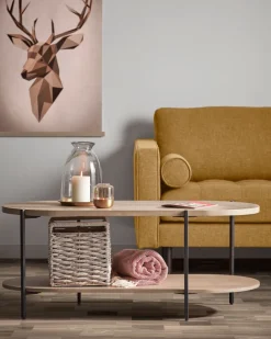 Kave Home Couchtisch PALMIA 110 x 55 cm Mango braun