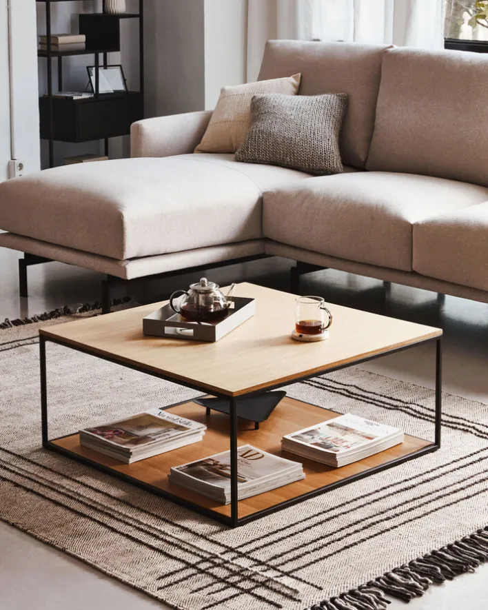 Kave Home Couchtisch YOANA 80 x 80 cm Eiche braun