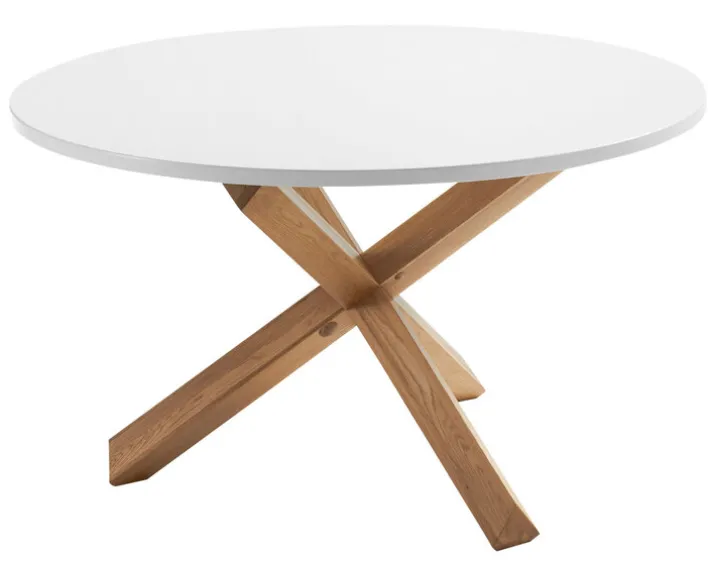 Kave Home Esstisch rund LOTUS 120 cm Buche NB /weiß NB