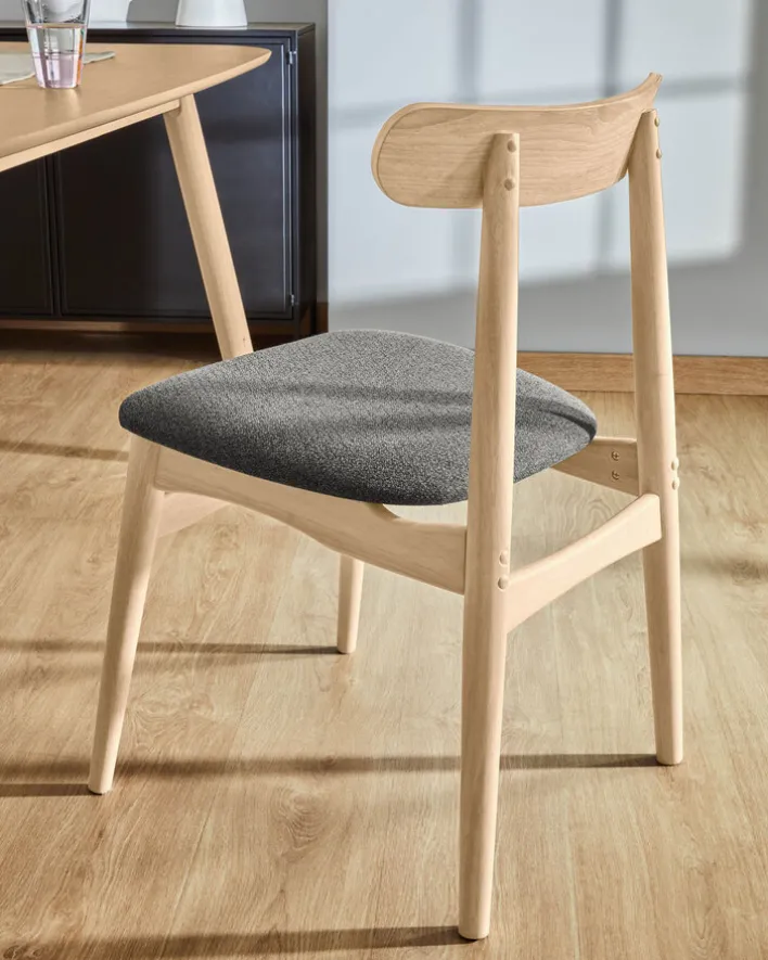 Kave Home Esszimmerstuhl NAYME braun/ grau