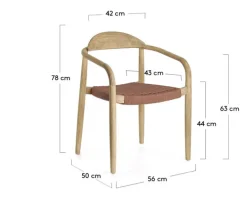Kave Home Gartenstuhl GYlNIS 4er Set rot