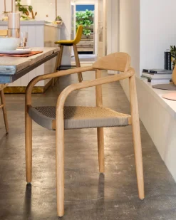 Kave Home Stapelstuhl Garten NINA 4er Set braun