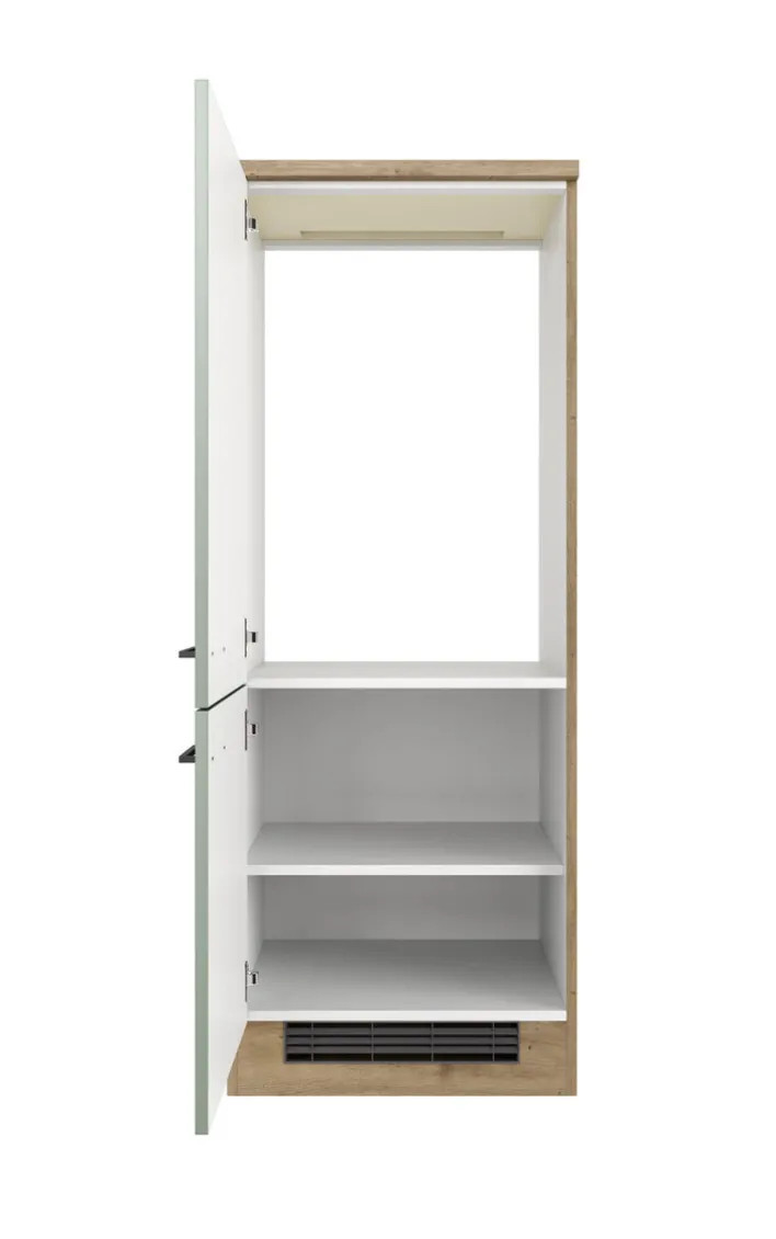 Küche Geräteumbauschrank Fiona 60 cm Eiche / grün