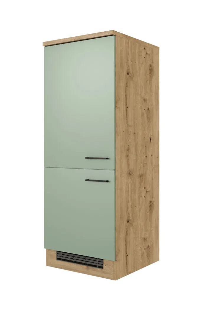 Küche Geräteumbauschrank Fiona 60 cm Eiche / grün