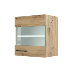 Küche Glas-Hängeschrank Fiona 50 cm Eiche