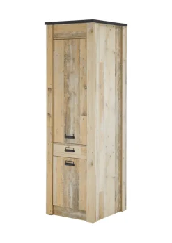 Küche Stauraumschrank SHERWOOD ca. 62 x 201 x 64 cm Old Style hell Dekor