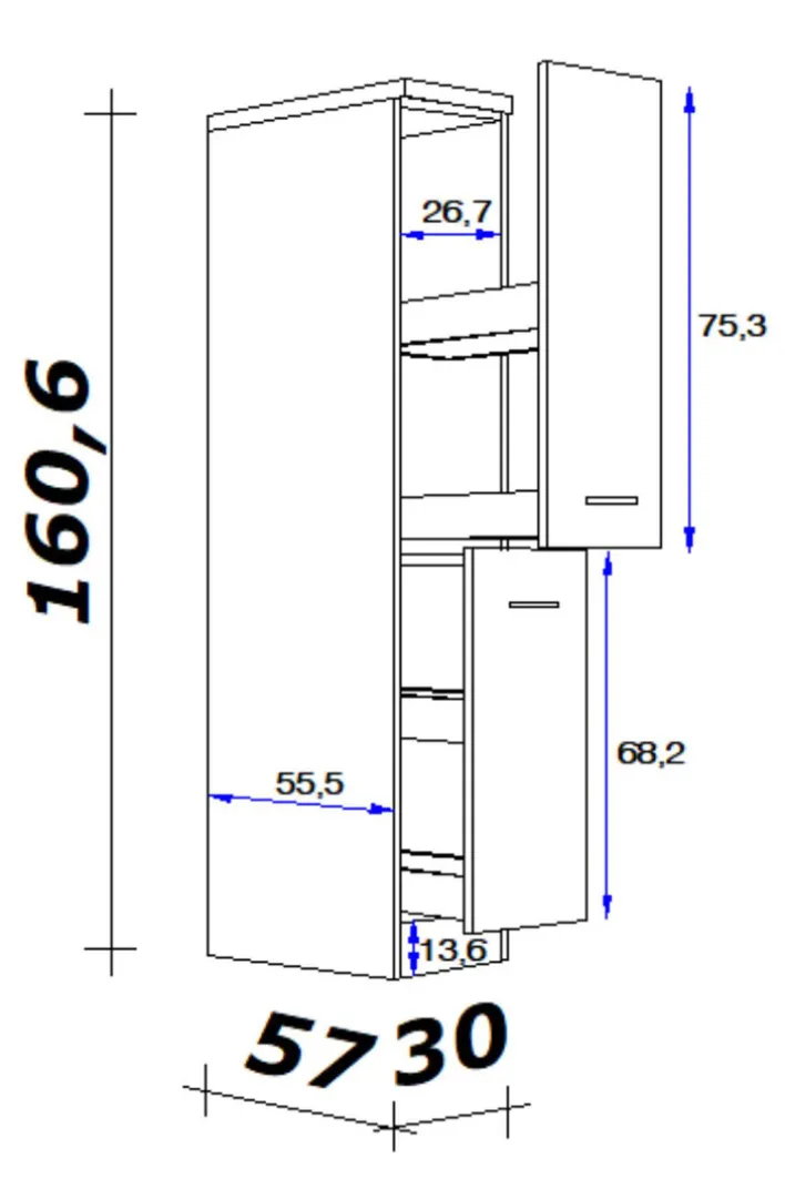 Küchen Apothekerschrank NANO Buche