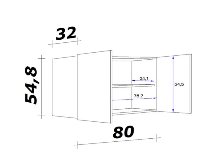 Küchen Oberschrank RALPH 80 cm Eiche/ grau