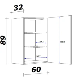 Küchen Oberschrank WITO 60 cm weiß