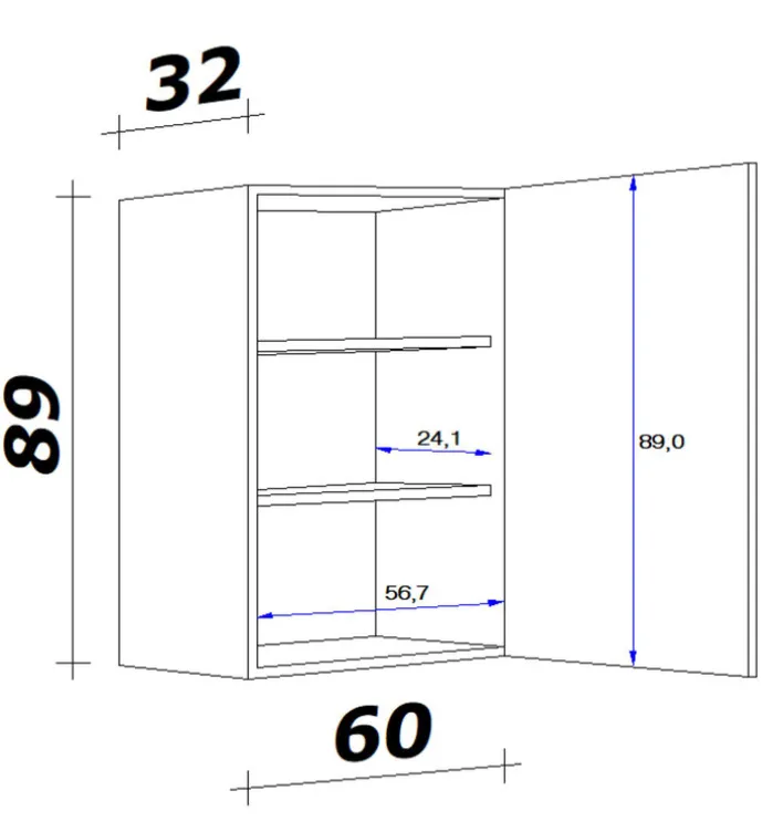 Küchen Oberschrank WITO 60 cm weiß