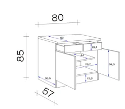 Küchen Unterschrank NANO 80 x 85 cm Buche