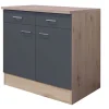 Küchen Unterschrank RALPH 80 cm Eiche/ grau