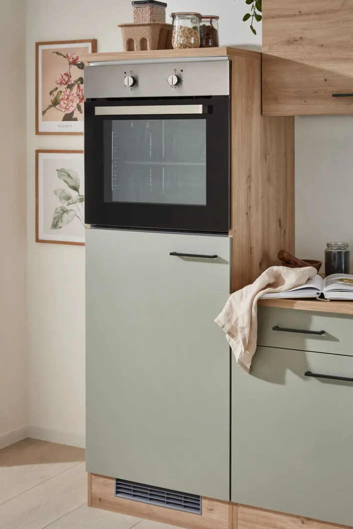 Küchenblock FIONA Schilfgrün / Artisan Eiche 280 cm