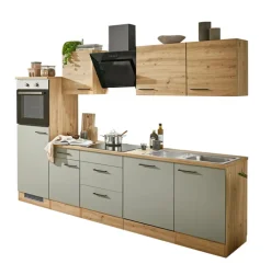 Küchenblock FIONA Schilfgrün / Artisan Eiche 280 cm