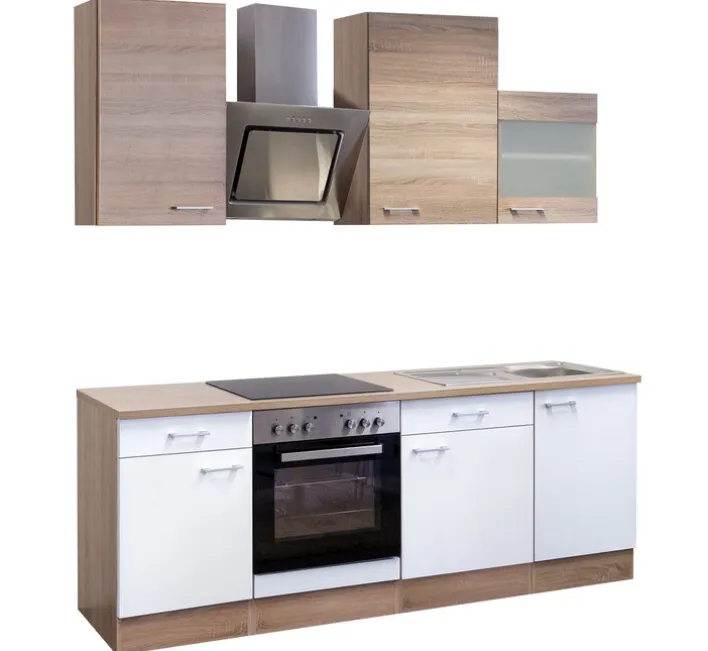 Küchenblock JACK Weiß/Eiche Sonoma ca. 220 x 60cm