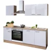 Küchenblock LUKE 220 x 60 cm weiß/braun