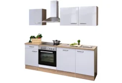 Küchenblock LUKE 220 x 60 cm weiß/braun