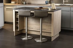 Kücheninsel MURANO 3 ca.138x83x75 cm Noble Elm/ Metal Slate grausilber