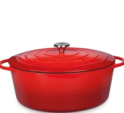 KÜCHENPROFI Bratentopf PROVENCE 33 cm oval Gusseisen rot