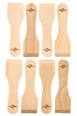 KÜCHENPROFI Raclette-Schaber 8er Set Buche Holz